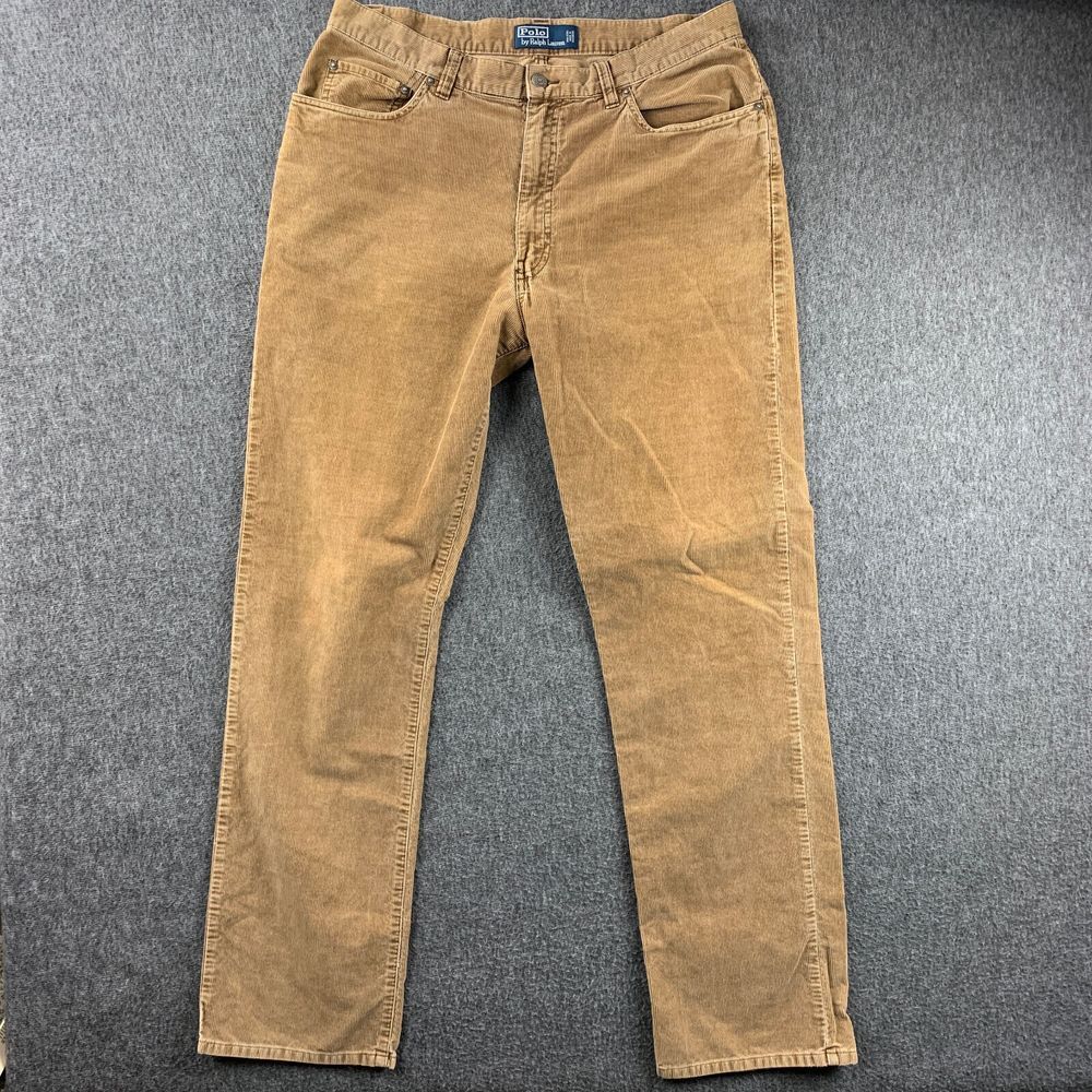 Polo Ralph Lauren Corduroy Pants Mens 34x33 Brown Cotton Tag 34x34